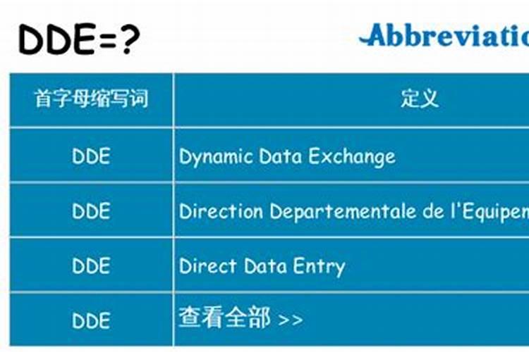 DDE是什么意思？